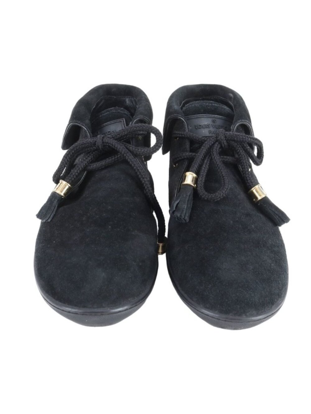 Louis Vuitton Monogram 36.5 Sneakers Lace Up Shoes Black - Picture 2 of 10